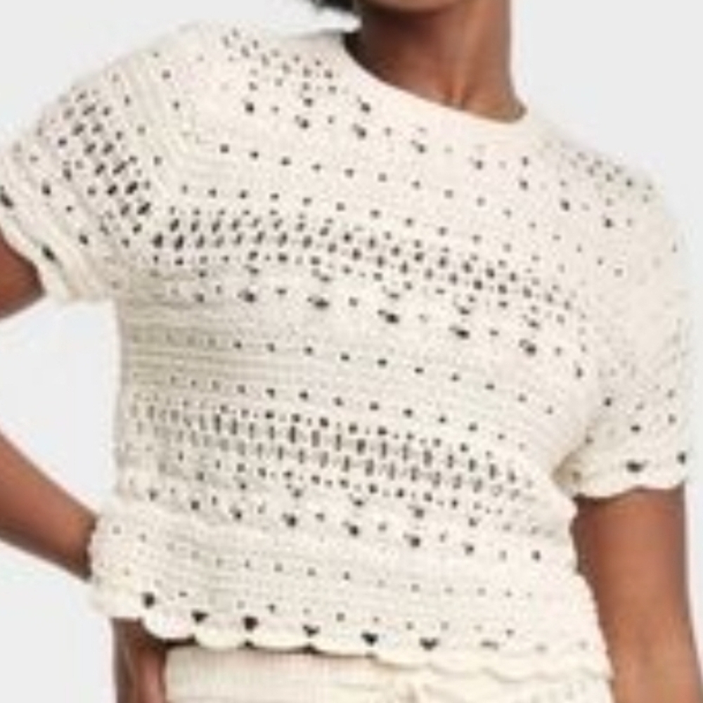 Universal Thread Ivory Crochet Knit Top NwT Boho Fairy Cottagecore